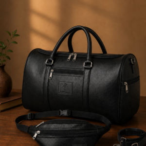 Faux Leather Duffle Bag